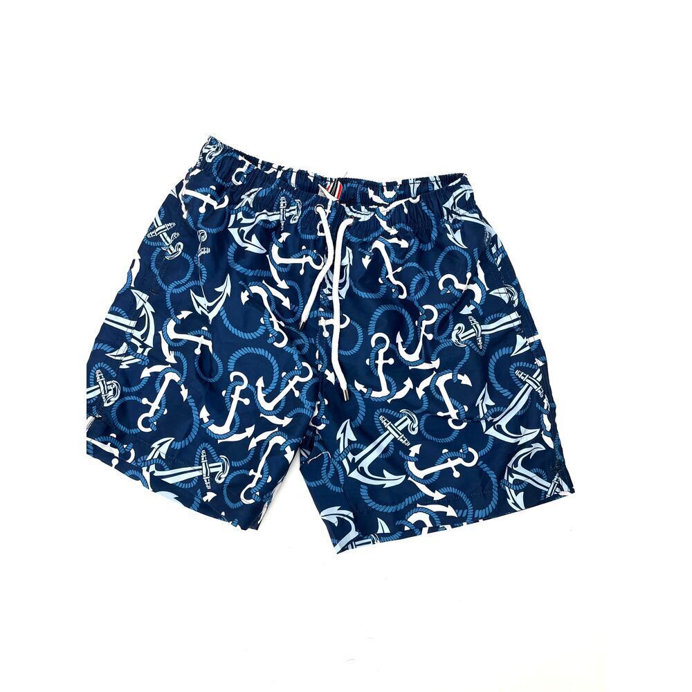 Franks Australia Men's Swim Trunks Nautical Blue Anchors Size Large NWOT